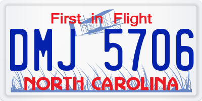 NC license plate DMJ5706