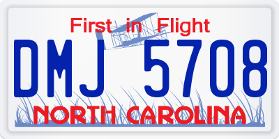 NC license plate DMJ5708