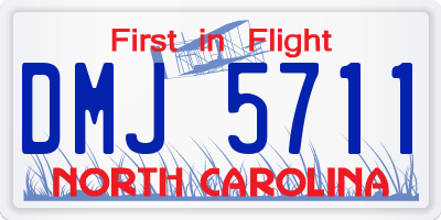 NC license plate DMJ5711