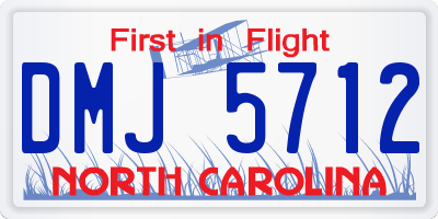 NC license plate DMJ5712
