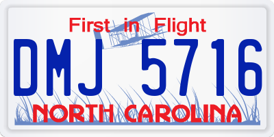 NC license plate DMJ5716