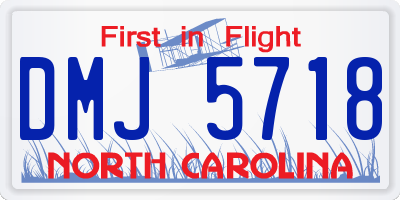 NC license plate DMJ5718