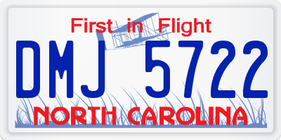 NC license plate DMJ5722