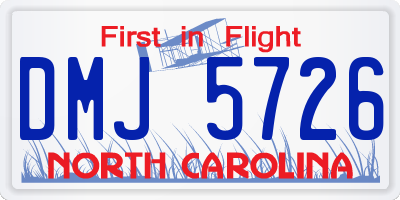 NC license plate DMJ5726
