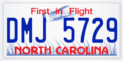 NC license plate DMJ5729