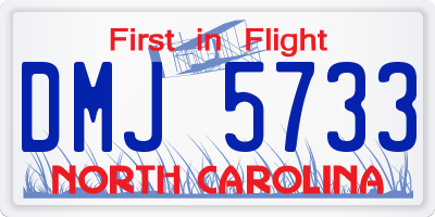 NC license plate DMJ5733