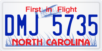 NC license plate DMJ5735
