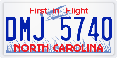 NC license plate DMJ5740