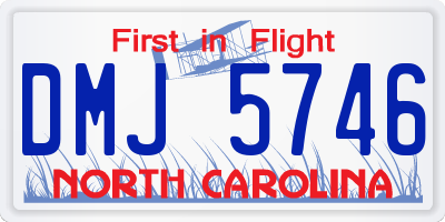NC license plate DMJ5746