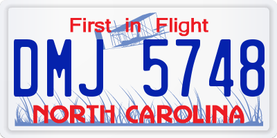 NC license plate DMJ5748