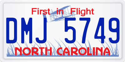 NC license plate DMJ5749