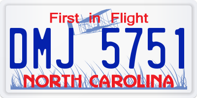 NC license plate DMJ5751