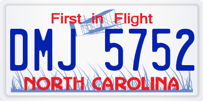 NC license plate DMJ5752