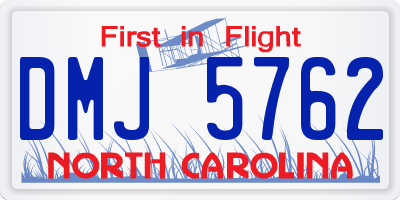 NC license plate DMJ5762