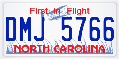 NC license plate DMJ5766