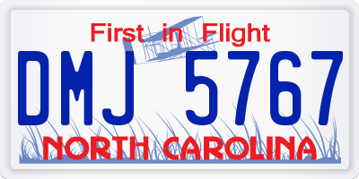 NC license plate DMJ5767