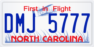 NC license plate DMJ5777