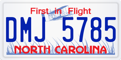 NC license plate DMJ5785