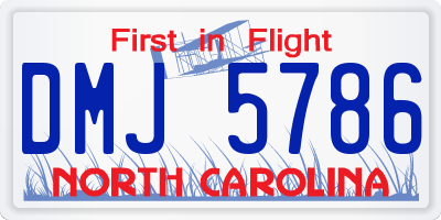 NC license plate DMJ5786