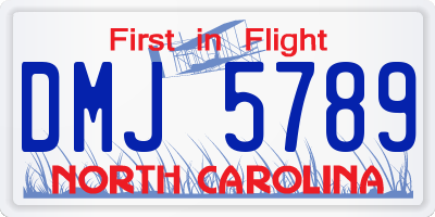 NC license plate DMJ5789