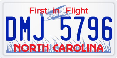 NC license plate DMJ5796