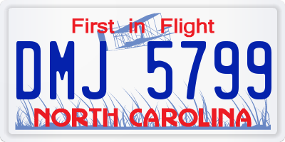 NC license plate DMJ5799