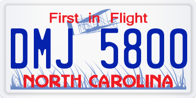 NC license plate DMJ5800