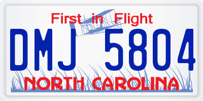NC license plate DMJ5804