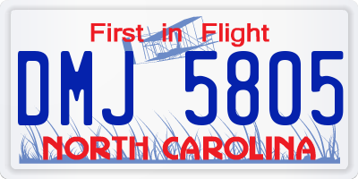 NC license plate DMJ5805