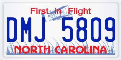 NC license plate DMJ5809