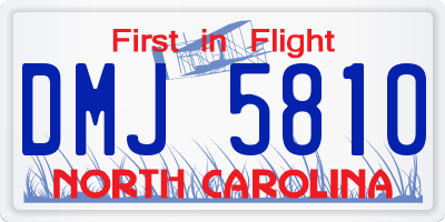 NC license plate DMJ5810