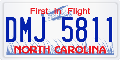NC license plate DMJ5811