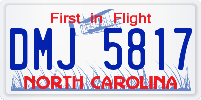NC license plate DMJ5817