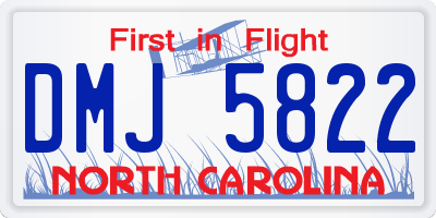 NC license plate DMJ5822