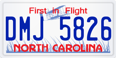 NC license plate DMJ5826