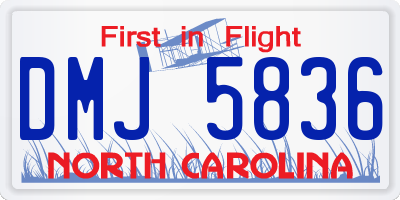 NC license plate DMJ5836