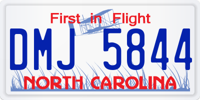 NC license plate DMJ5844