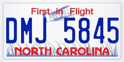 NC license plate DMJ5845