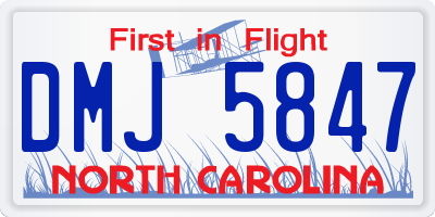 NC license plate DMJ5847