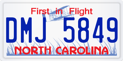 NC license plate DMJ5849