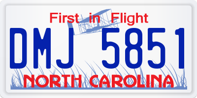 NC license plate DMJ5851