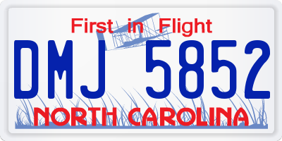 NC license plate DMJ5852
