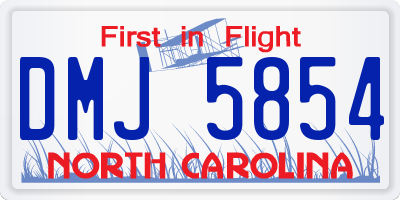 NC license plate DMJ5854