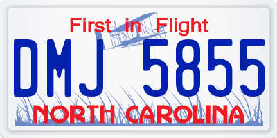NC license plate DMJ5855