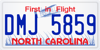 NC license plate DMJ5859