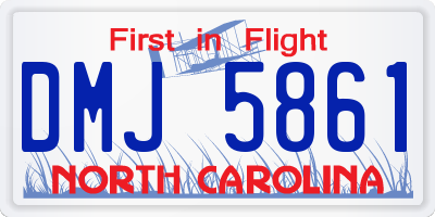 NC license plate DMJ5861