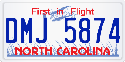 NC license plate DMJ5874