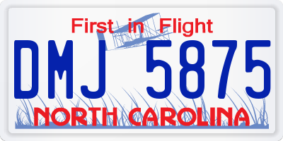 NC license plate DMJ5875
