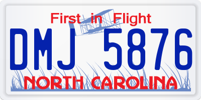 NC license plate DMJ5876