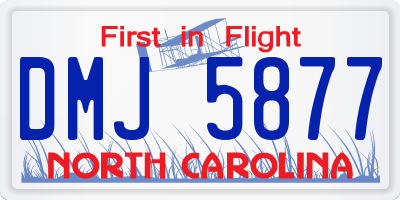 NC license plate DMJ5877